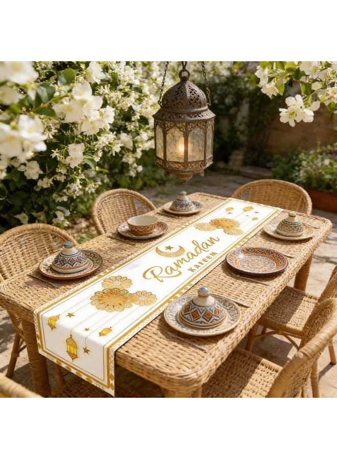 Ramadan Mubarak Table Runner Table Decorations - Ramadan Mosque Lantern Islamic Happy Ramadan Mubarak 2026 Party Supplies Decorations - Image 5